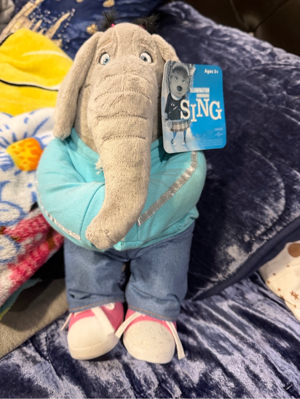 Sing Movie Meena Plush Elephant in Aqua Hoodie